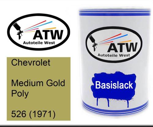 Chevrolet, Medium Gold Poly, 526 (1971): 500ml Lackdose, von ATW Autoteile West.